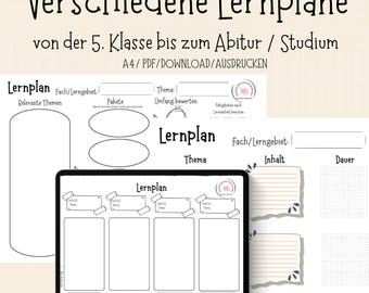 Plan de estudio, estudio escolar, PDF, A4, gestión del tiempo, preparación para exámenes, plantilla de plan semanal, ayuda de aprendizaje, contenido de exámenes de GoodNotes