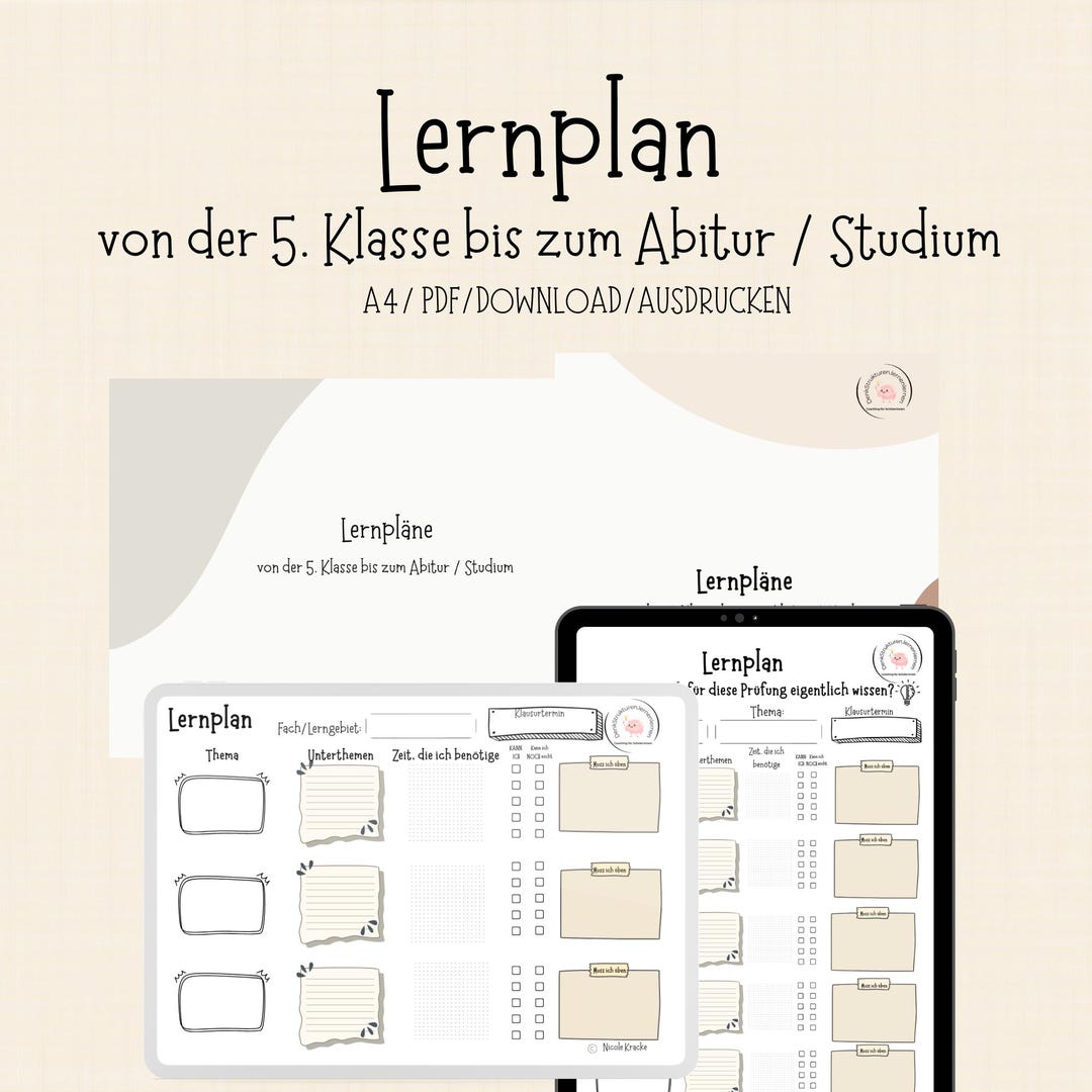 Study Plan Visualization Layout Study Plan Template PDF – Structure Your Learning Material and ...