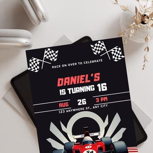 Editable Car Birthday Invitation | Race Car Party Template | Instant Download Editable Template | Boys Car Party Invite Hot Wheels Birthday