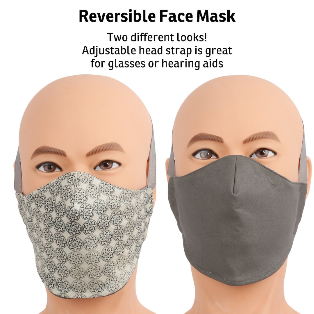 Face Mask for Big Heads Size Large for Hearing Aids or Glasses