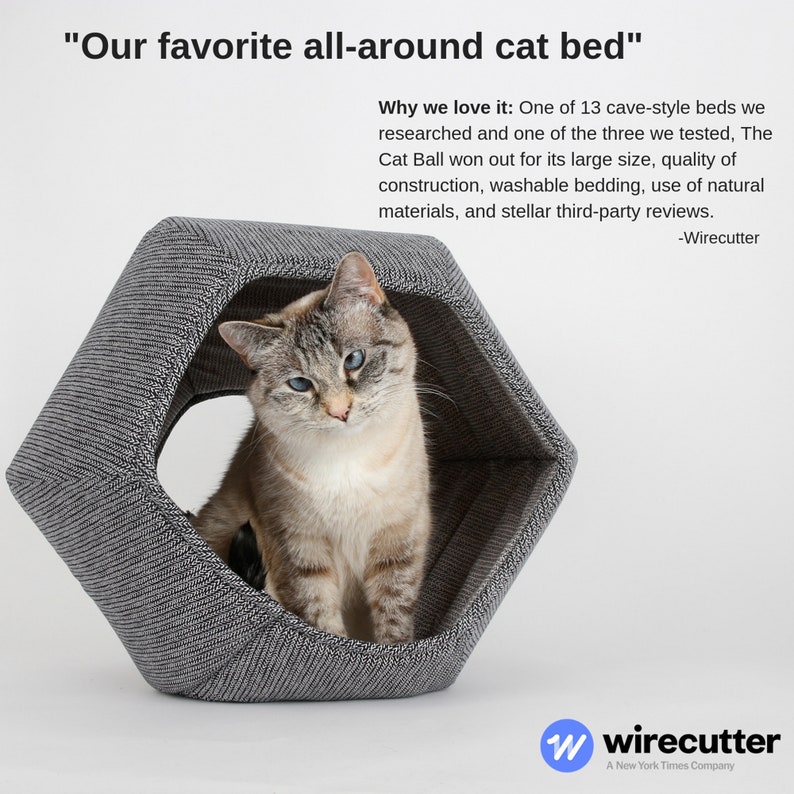 Cat Ball Bed Covered Pod Cave Pet Bed With Two Openings Etsy