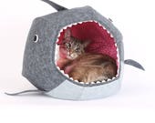 Zweite Qualität Hai Katze Ball Katzenbett - Shark Week - Hai Katzenbett - Weißhai Katze Ball