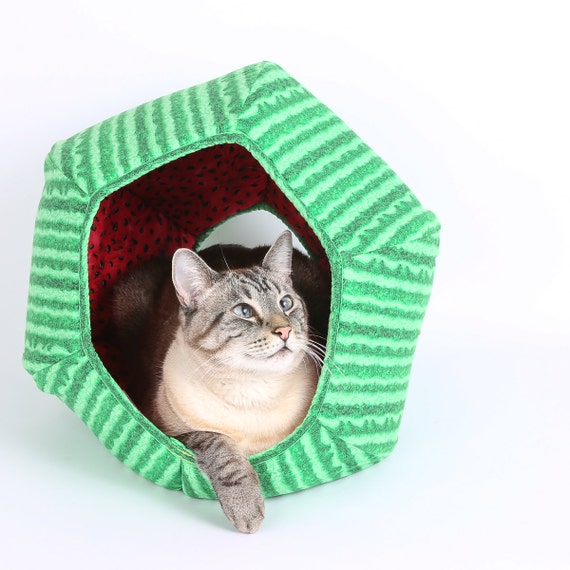 Items similar to Watermelon Fabric Round Cat Bed Ball shaped pet bed
