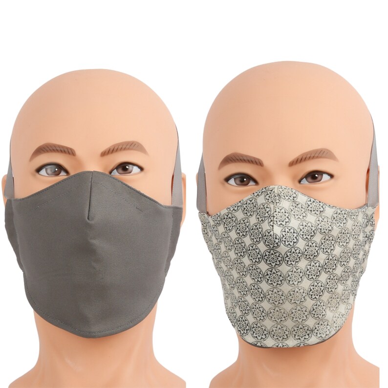 Reversible Fabric Face Mask for Big Heads with Adjustable Etsy