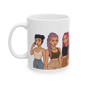 KPop Demon Hunters Huntr/x Mug | Kpop Anime Girl Coffee Cup | Demon Slayer Vibes | Cute Kpop Gift | 11oz Mug | Baddie Aesthetic Mug
