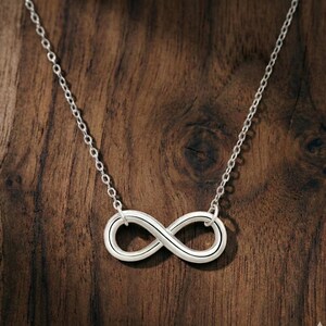 Sterling Silber Infinity Halskette, Minimalist Love Anhänger