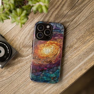 Galaxy Mosaic Phone Case, Tough Cases for Cosmic Lovers, Colorful Mobile Cover, Unique Tech Gift, Space-Themed Accessories