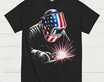 American Flag Welding T Shirt