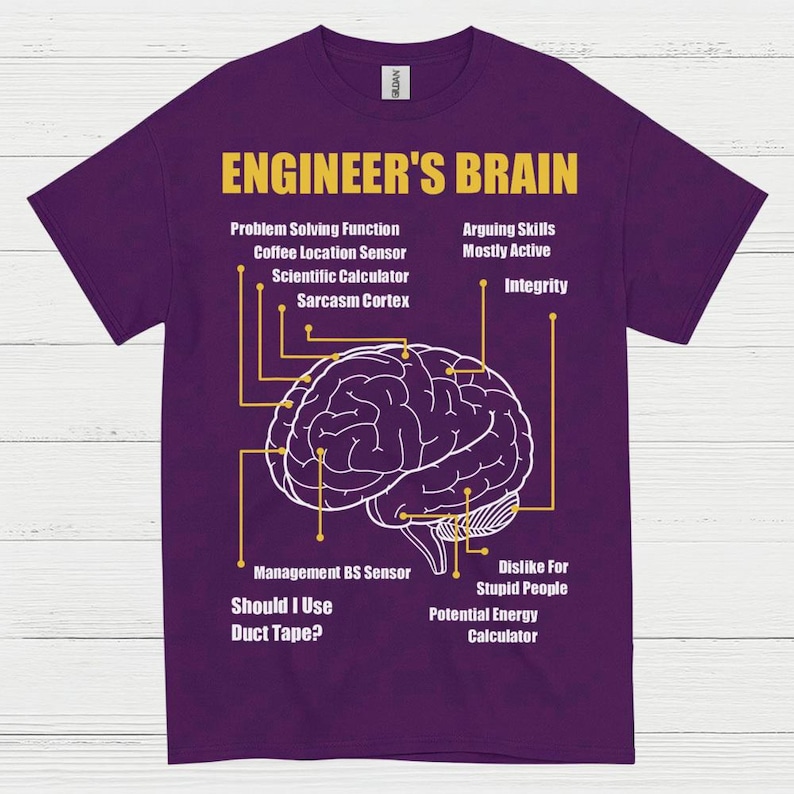 Engineer's Brain Diagram T Shirt - Etsy