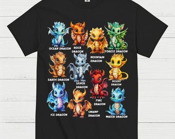 Cute Baby Dragons Elements T Shirt