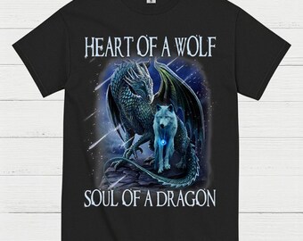 Spirit of the Wolf and Dragon T Shirt