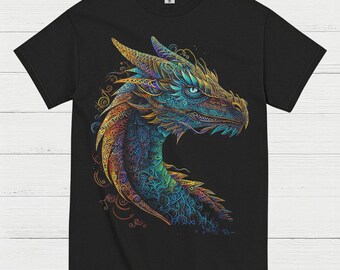 Colorful Dragon Head T Shirt