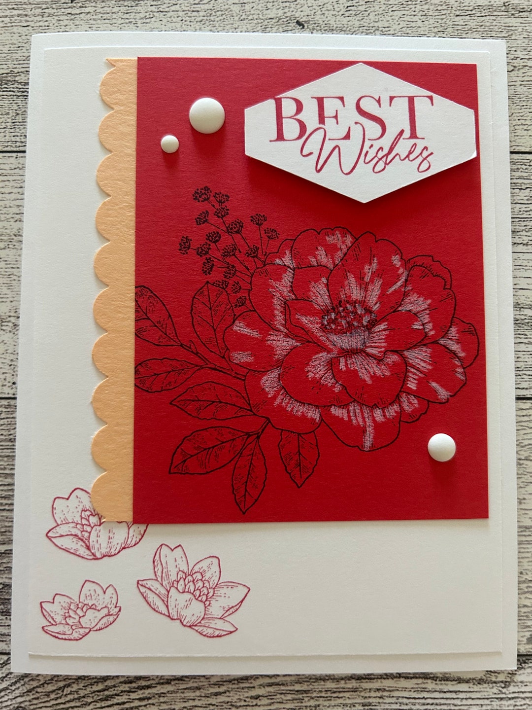 Best Wishes Card Set of 4 Stampin' Up! Poppy Parade Flowers Wedding ...