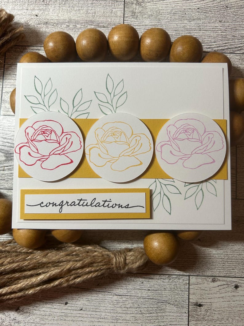 Congratulations Card Set of 4 Stampin up Happiness Abounds Flower ...