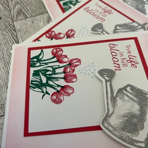 Any Occasion Cards Set of 4 Stampin up Flowering Rain Boots Poppy ...