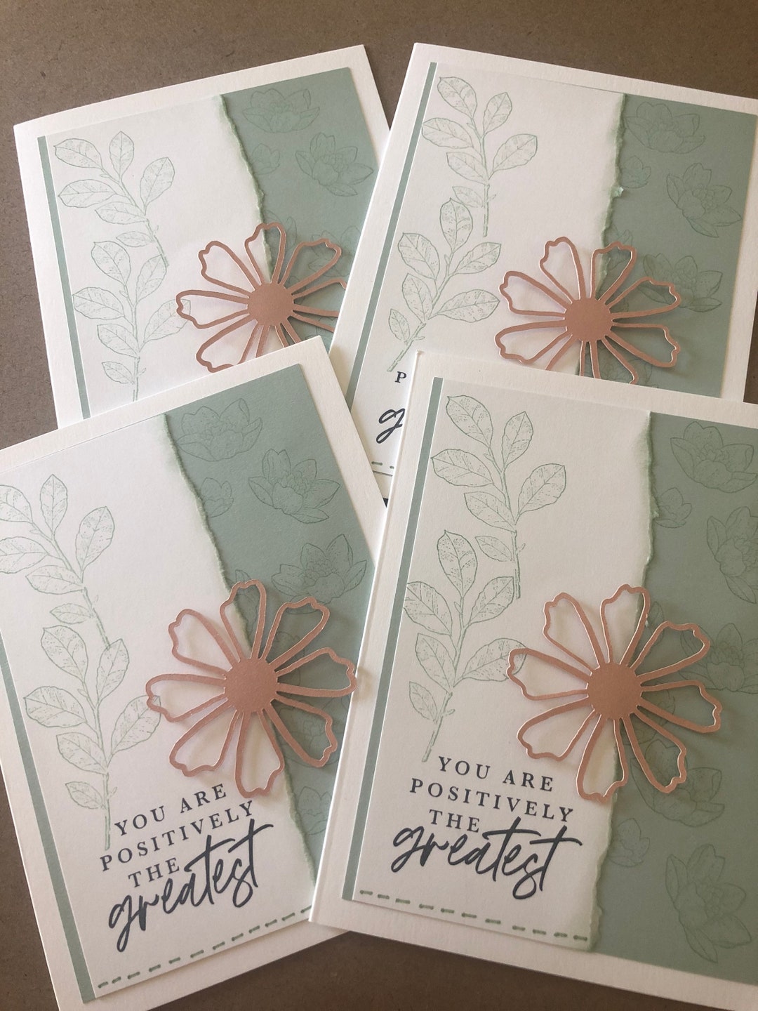 Any Occasion Cards, Set of 4, Stampin' up Cottage Rose, Soft Succulent ...