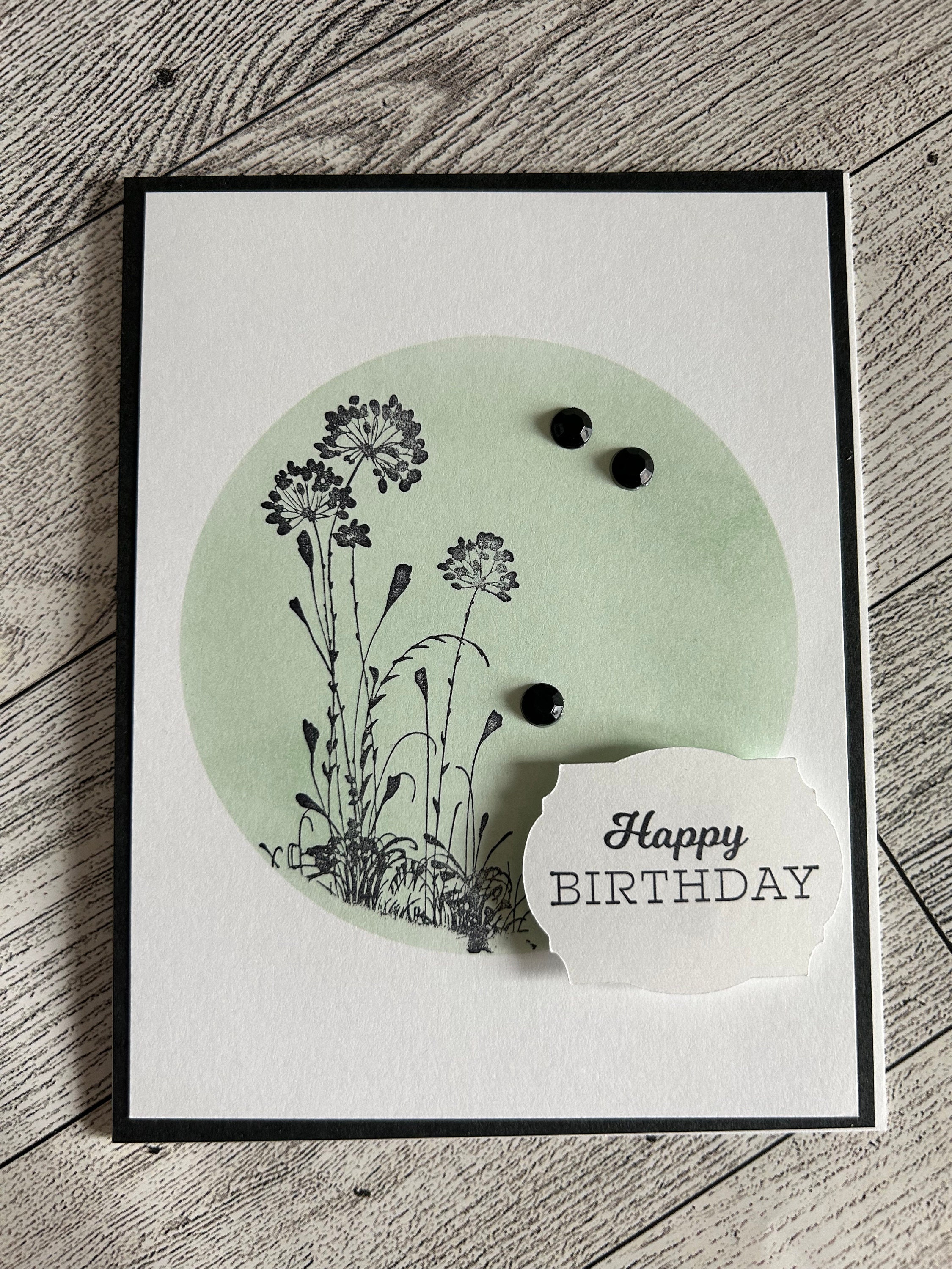 Happy Birthday Cards Set of 4, Stampin' Up! Flowers Silhouette Blue or ...