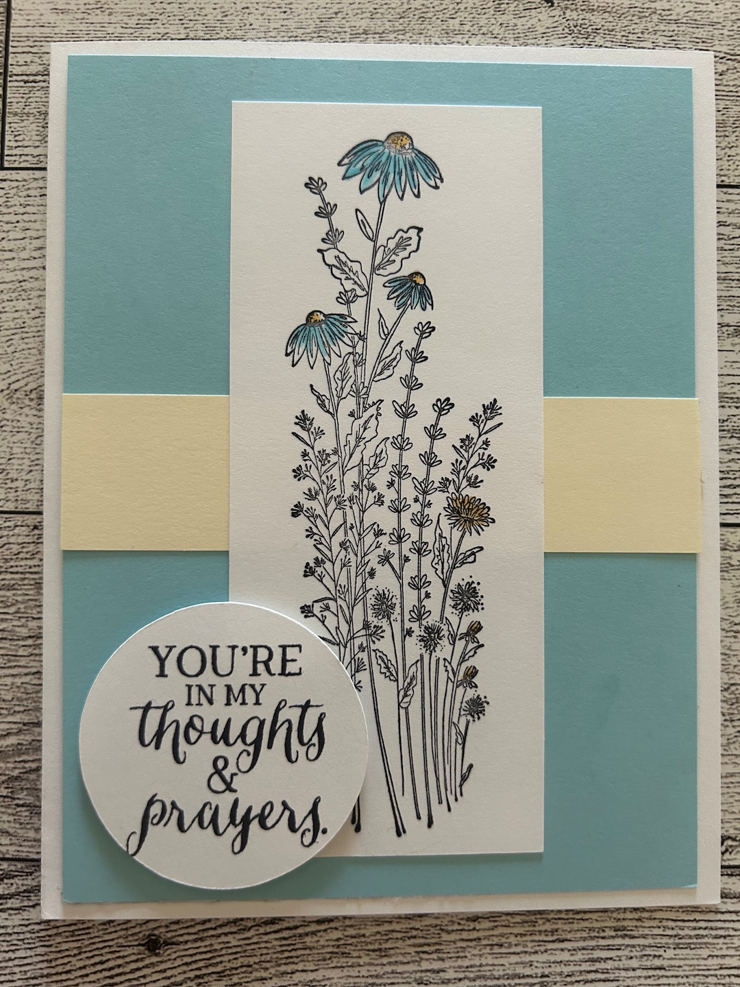 Thoughts and Prayers Card Set of 4 Stampin' Up! Flowers Colored With ...