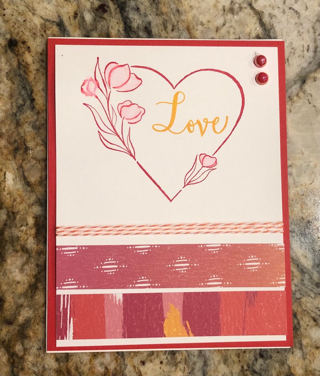 Valentine’s Day Cards Set of 4, Stampin’ Up, Poppy Parade, String of ...