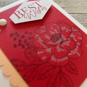Best Wishes Card Set of 4 Stampin' Up! Poppy Parade Flowers Wedding ...
