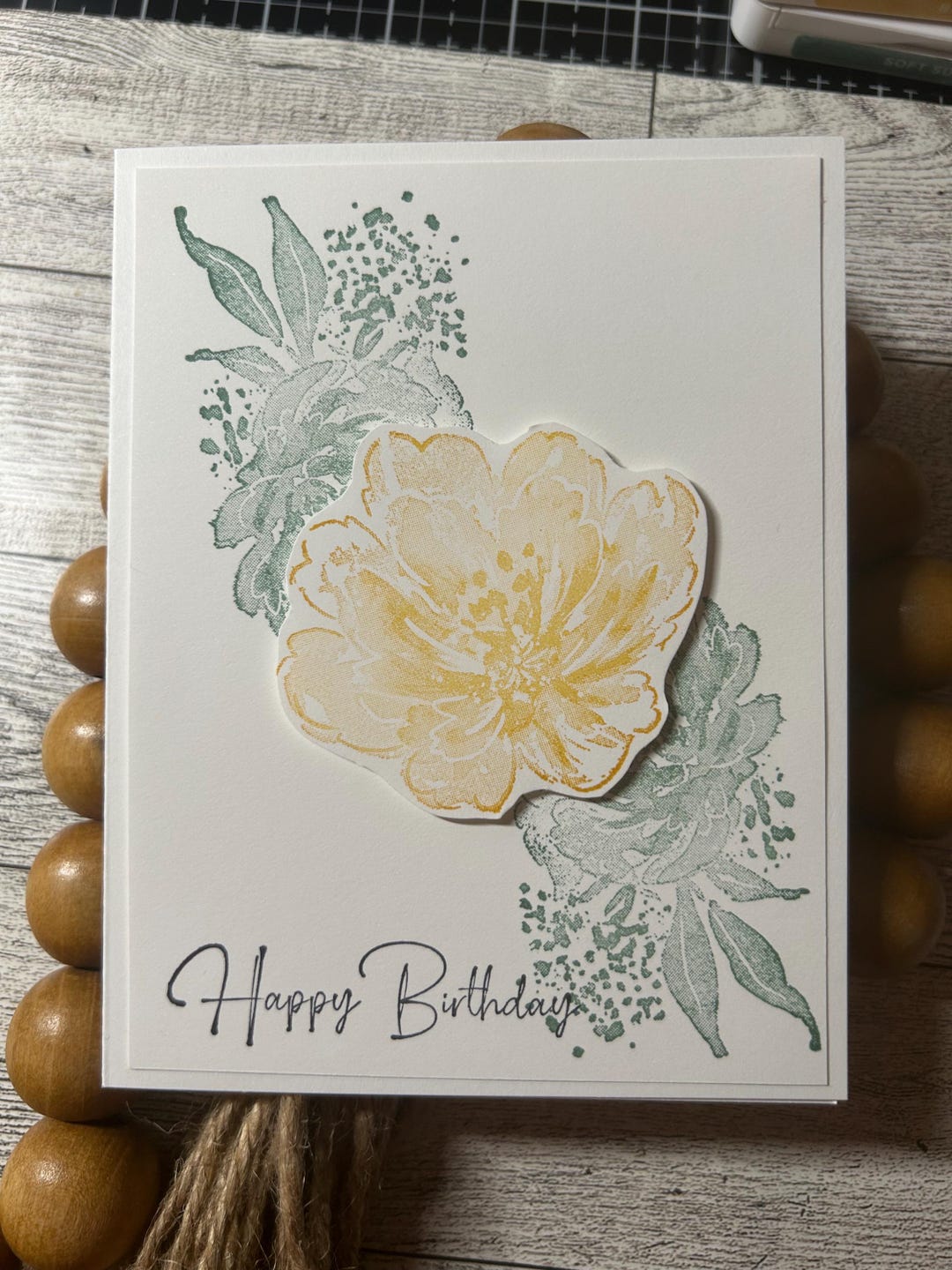 Happy Birthday Cards, Set of 4, Stampin' Up! Stamped Flowers Bumblebee ...