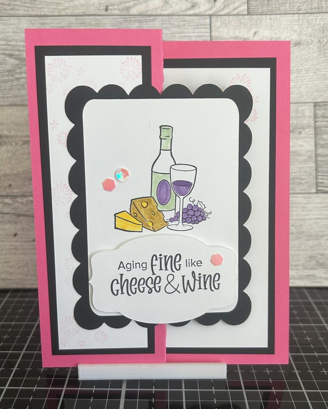 Any Occasion Cards Set of 4 Stampin' up Wine Bottles Embossed Leaves ...