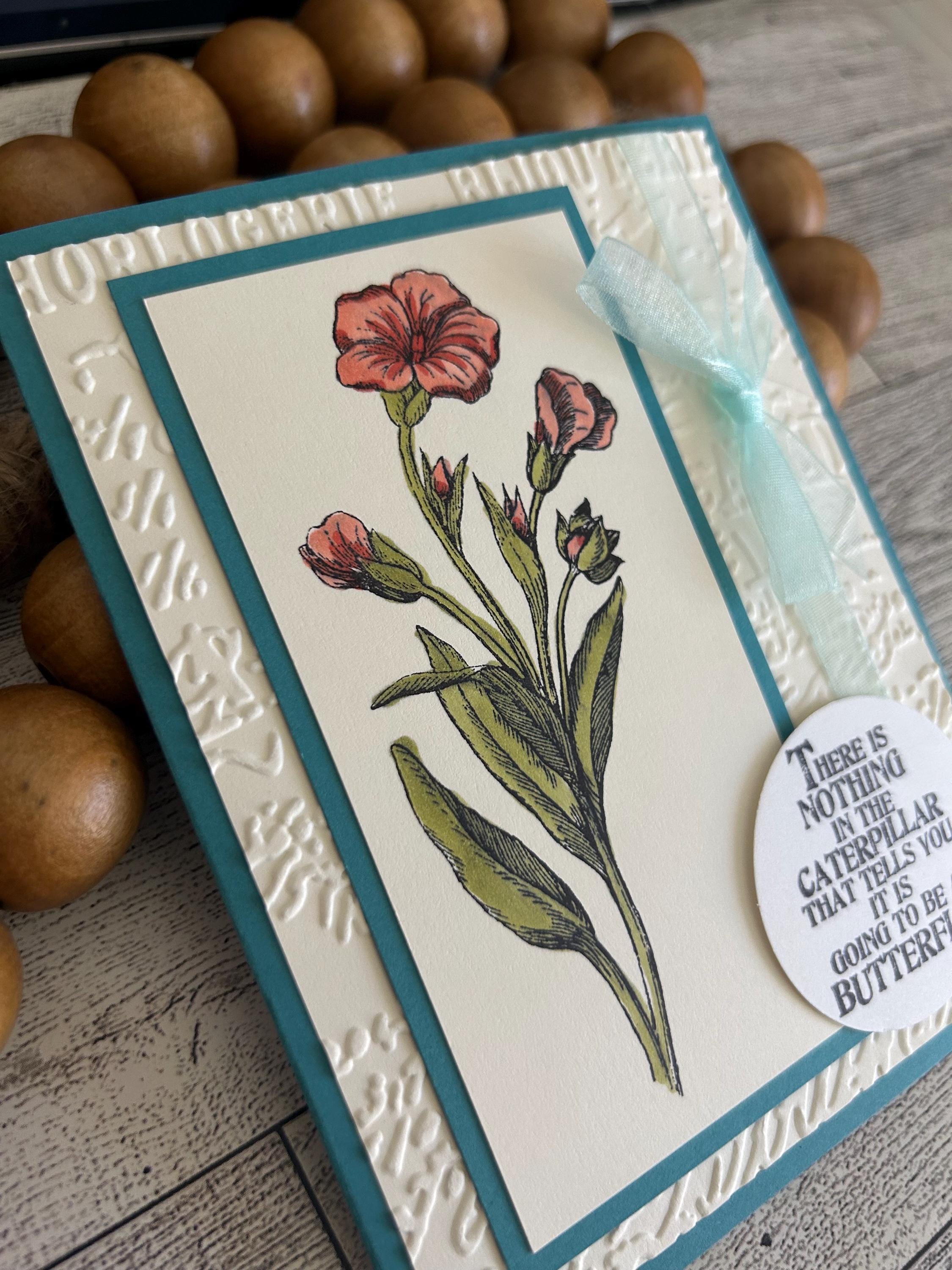 Any Occasion Cards Set of 4 Stampin' Up! Butterfly Basics Flowers Hand ...