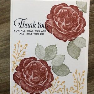 Thank You Cards, Set of 4, Stampin&#39; Up! Healing Hugs, Cajun Craze, Bumblebee