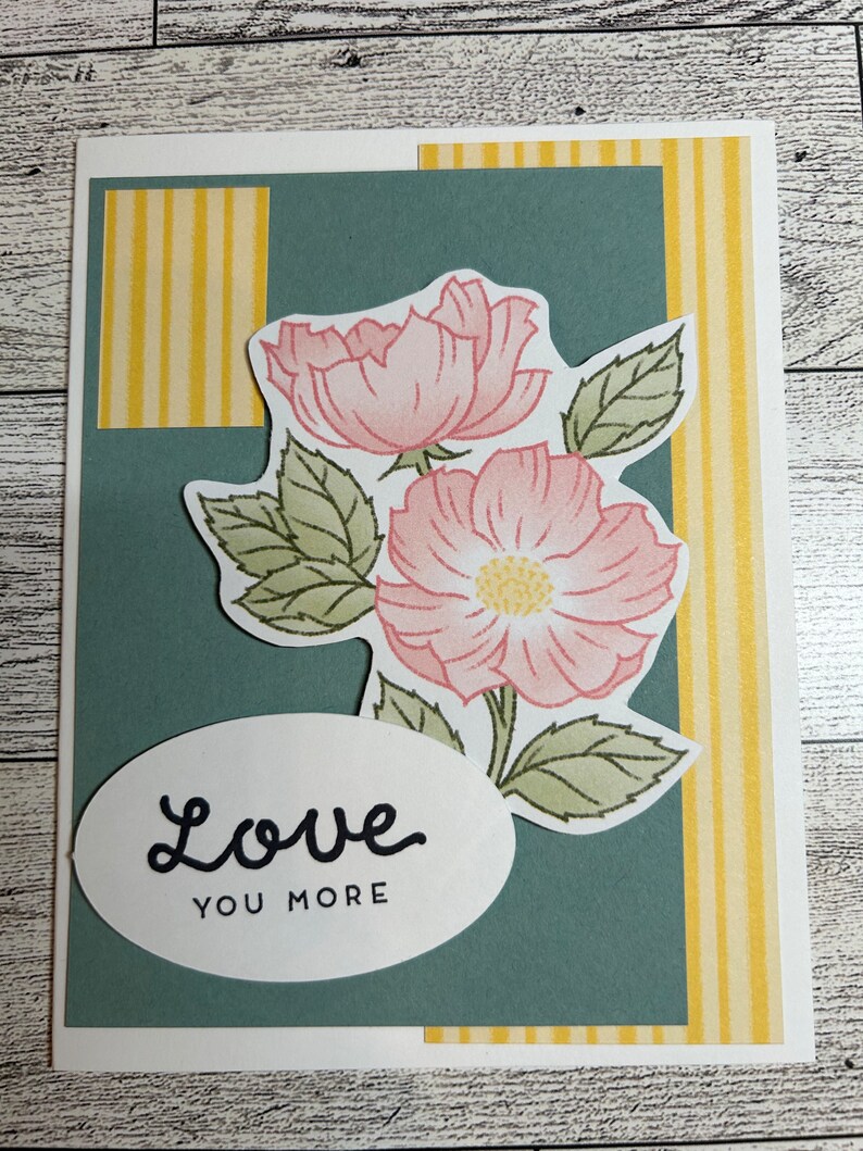 Any Occasion Cards Set of 4 Stampin' Up! DSP Flowers Love Just Because ...
