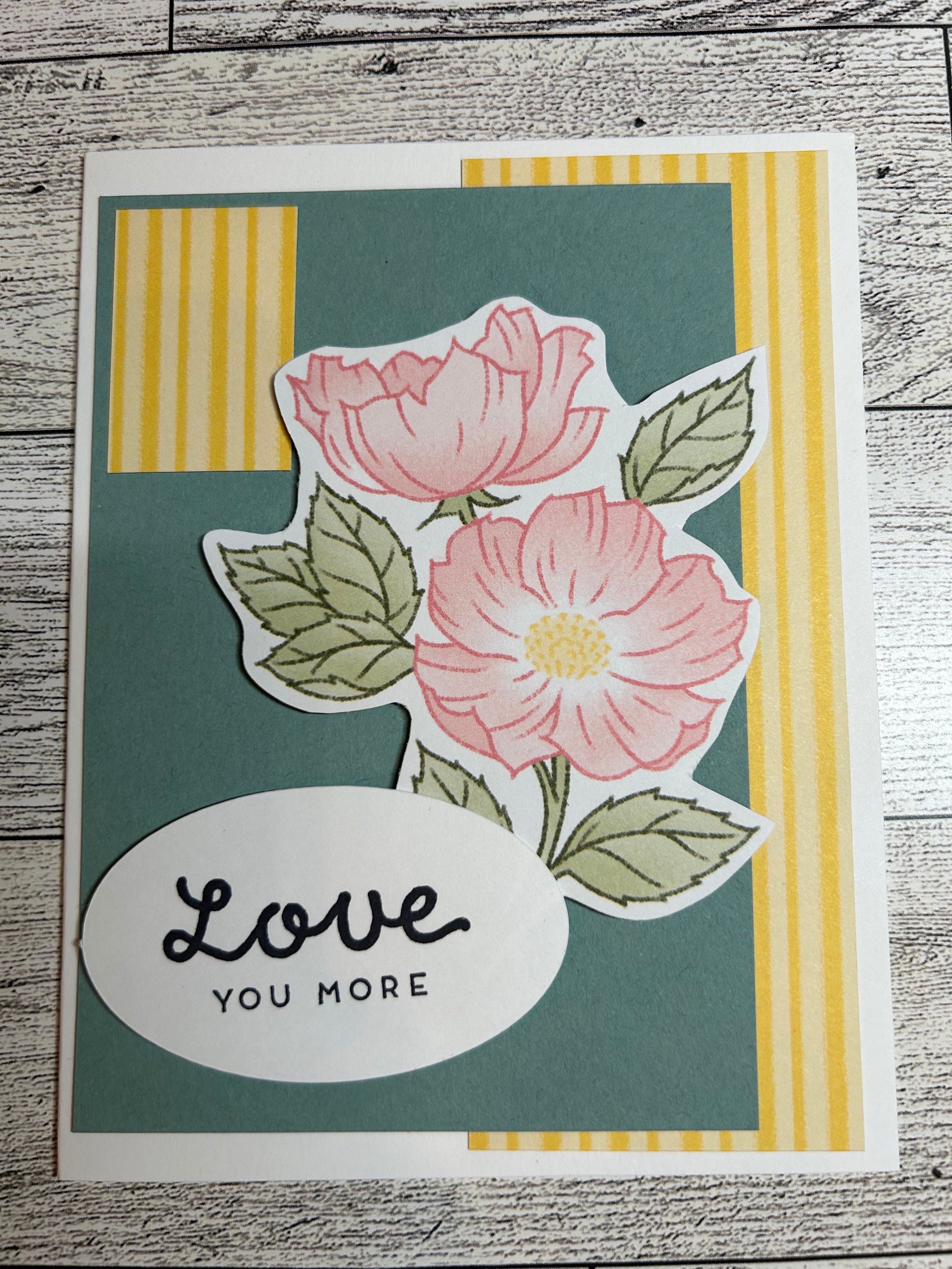 Any Occasion Cards Set of 4 Stampin' Up! DSP Flowers Love Just Because ...