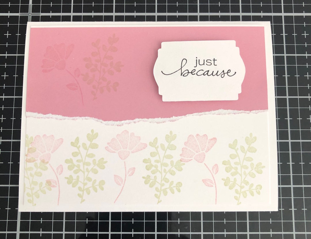 Just Because Cards, Set of 4, Stampin' Up! Lovely You Pale Plum Flowers ...