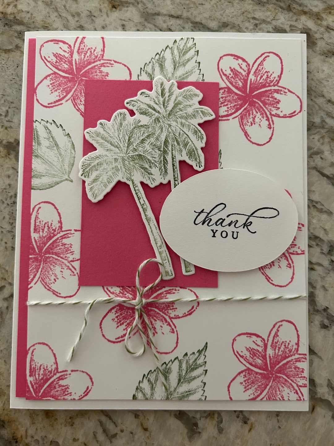 Thank You Cards, Set of 4, Stampin' Up!, Timeless Tropical, Palm Tree ...
