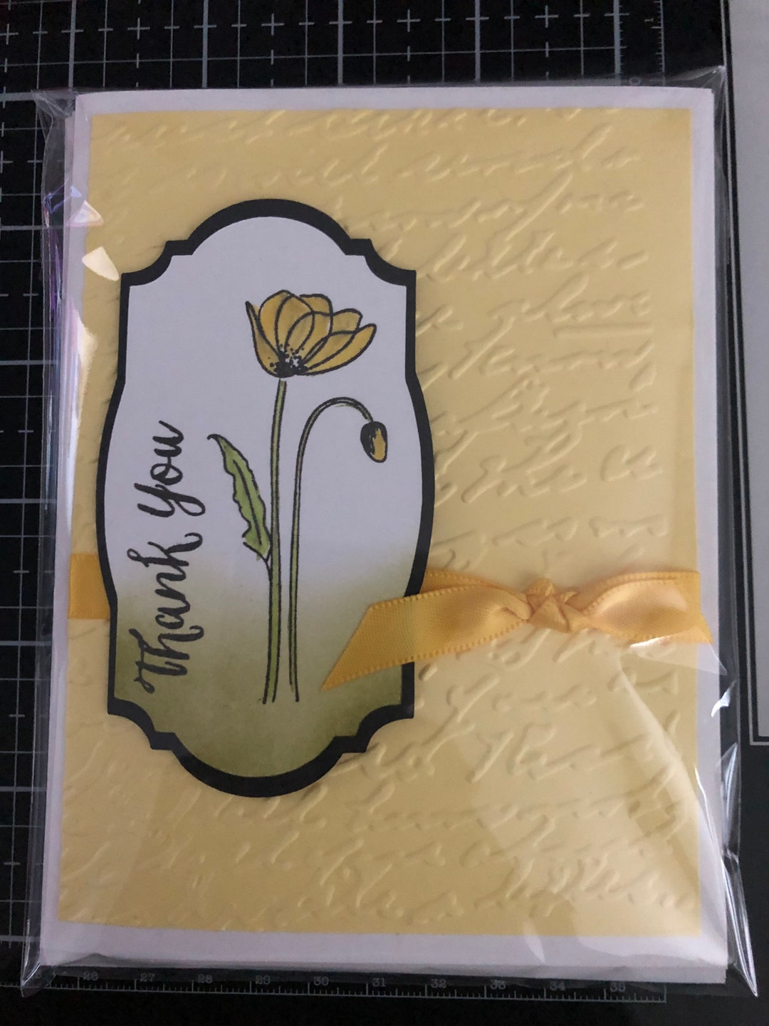 Thank You Cards, Set of 4, Stampin' Up! Painted Poppies Colored W ...