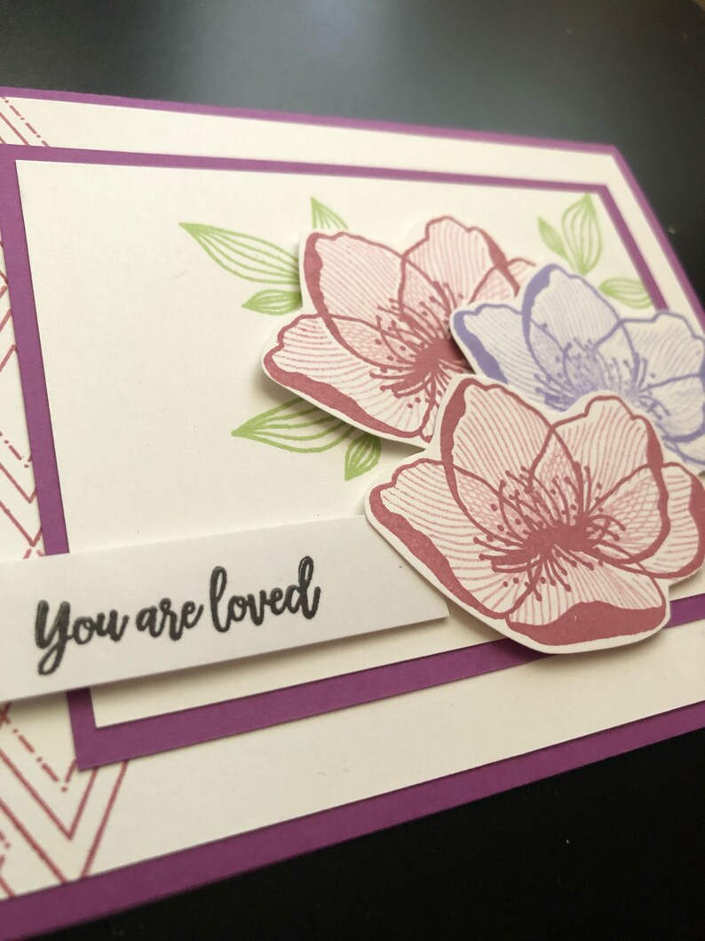 Card kit set of 4 Stampin' Up Beautiful Promenade Pale | Etsy