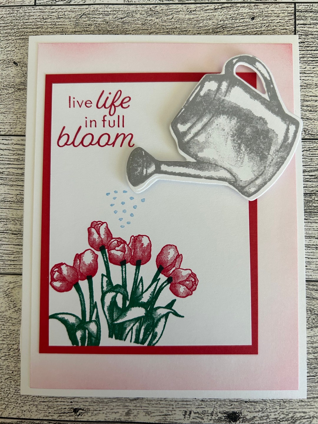 Any Occasion Cards Set of 4 Stampin up Flowering Rain Boots Poppy ...