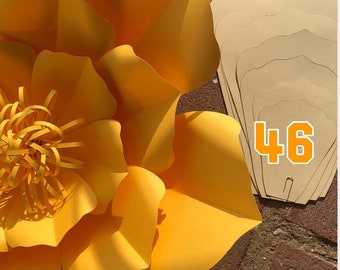 DIY Paper Flower HARD COPY Template #46, Paper flower Backdrop, Paper Flower Petals