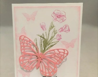 Thinking of You Cards, Set of 4, Stampin' Up!, Die Cut Butterfly