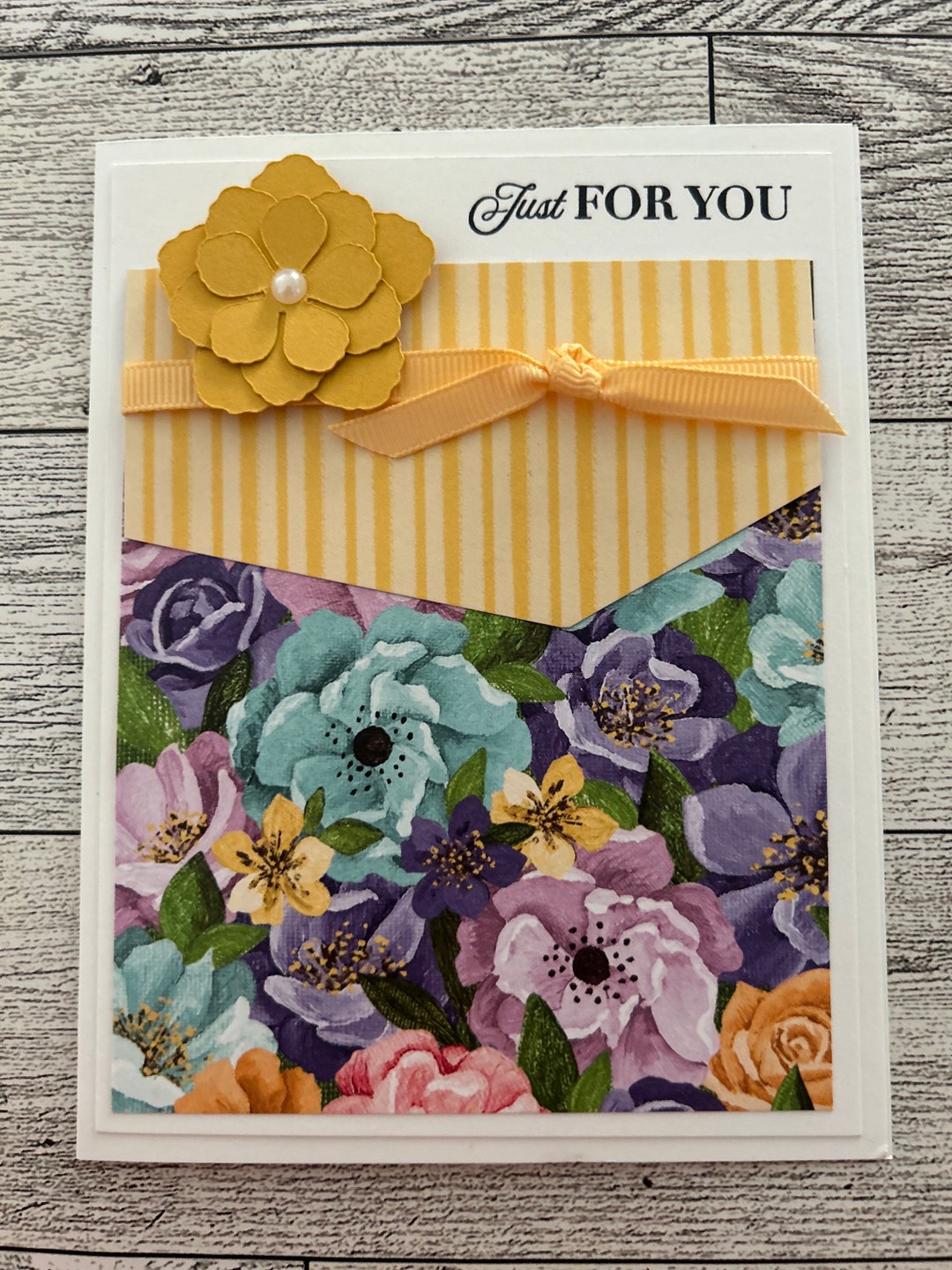 Any Ocassion Cards Set of 4 Stampin' Up! DSP Flowers Floral Just for ...