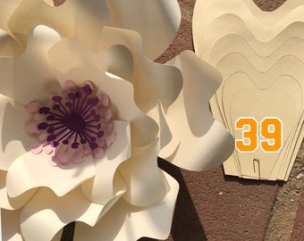 DIY Paper Flower HARD COPY Template #39, Paper flower Backdrop, Paper Flower Petals