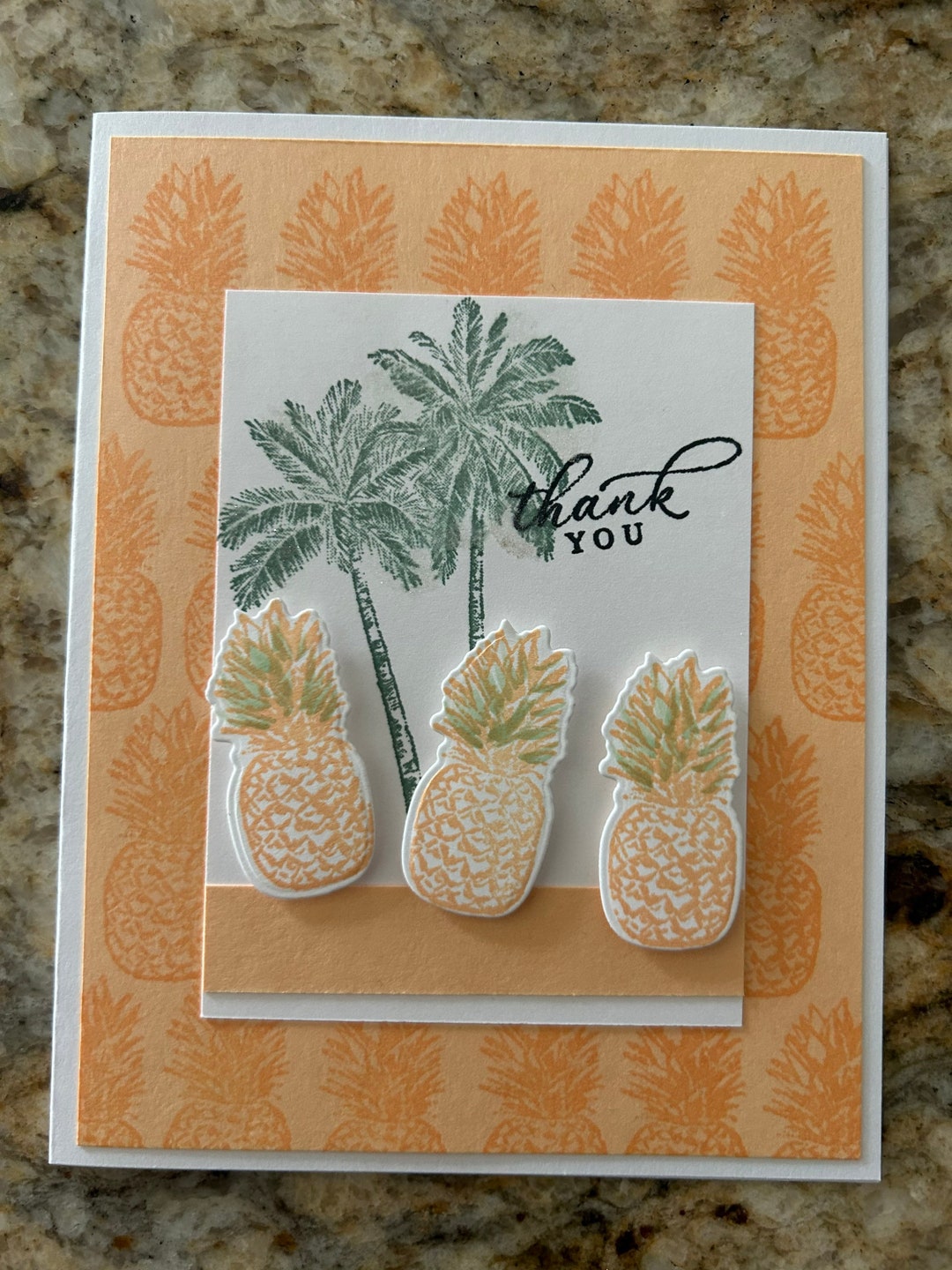 Thank You Cards, Set of 4, Stampin' Up!, Timeless Tropical, Pale Papaya ...