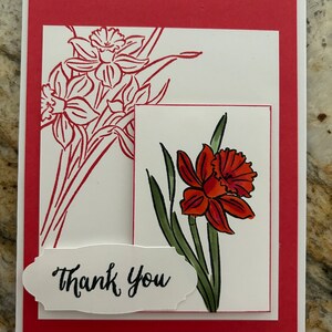 Thank You Cards, Set of 4, Stampin' Up!, Daffodil Daydream, Sweet ...