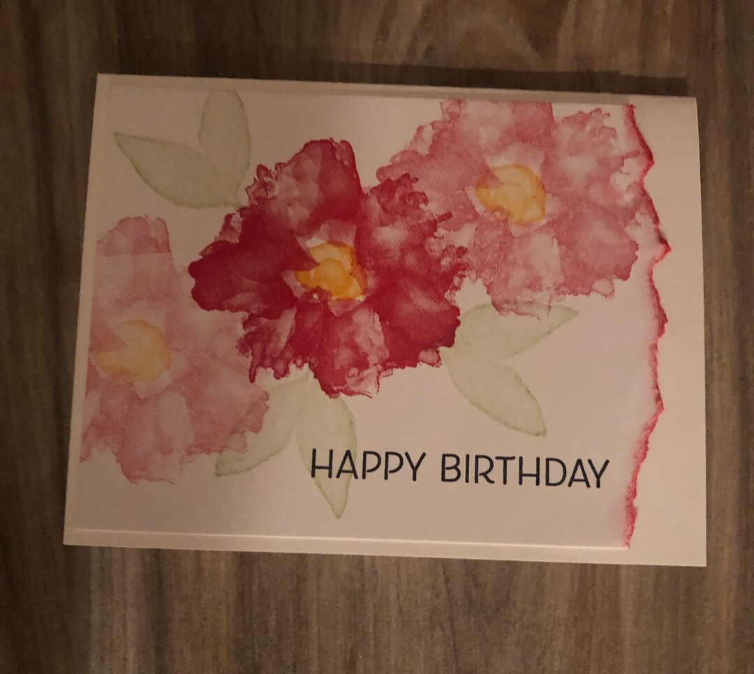 Happy Birthday Cards Set of 4, Stampin' Up! Artistically Inked, Poppy ...