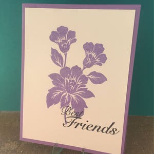 All Occasion Cards, Set of 4, Using Stampin' Up! Ink, Flower Hand Stamped You Choose Color