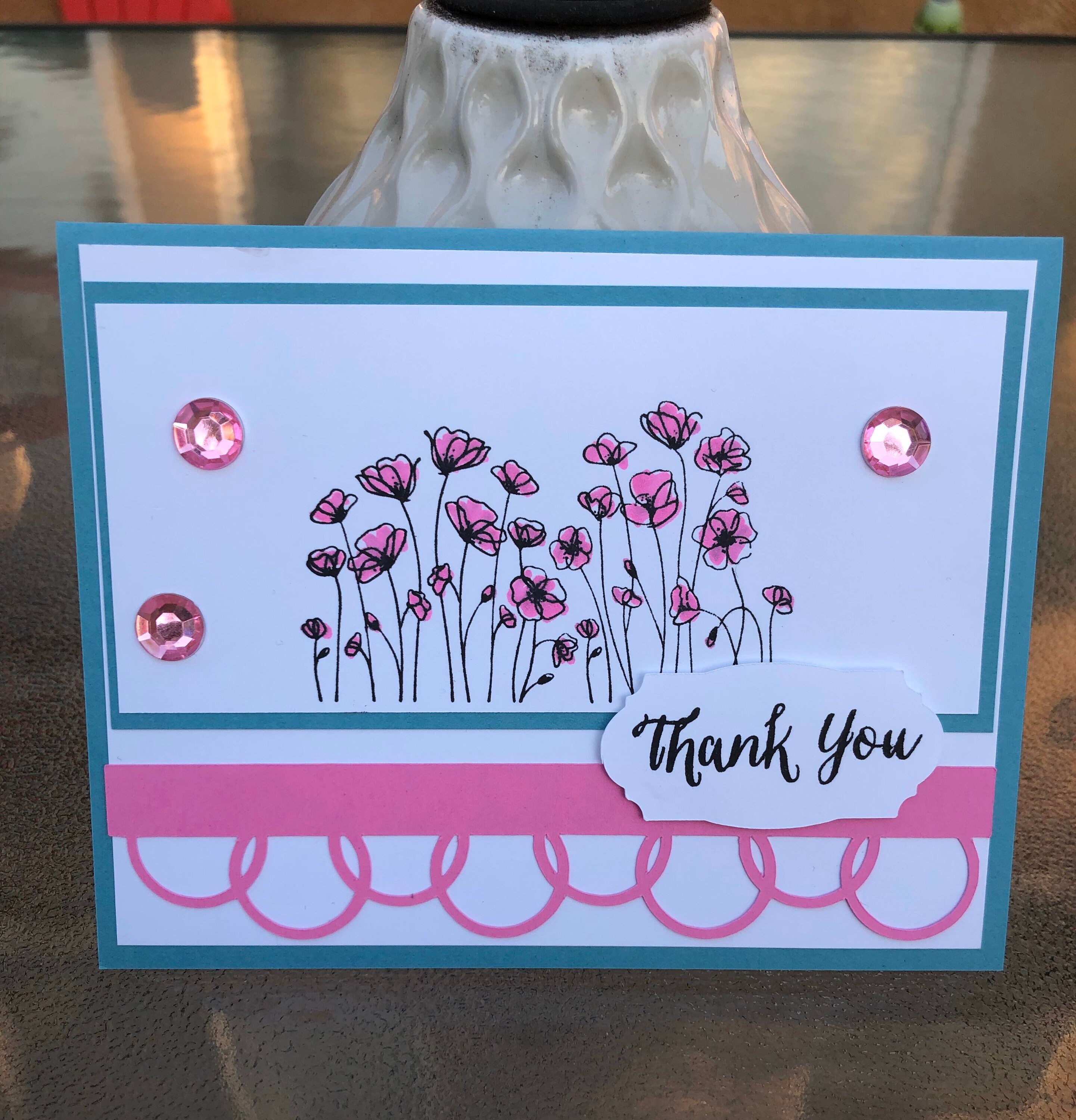 Thank You Cards, Set of 4, Stampin' Up! Painted Poppies Colored W ...