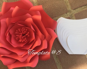 PDF Paper Flower Template #8, Digital Version, PDF Printable, DIY Giant Paper Flowers, Wedding, Nursery, Shower Decor