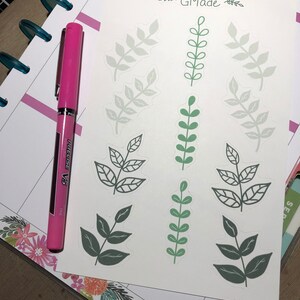 Leaves Planner Stickers - Happy Planner - Erin Condren - Hand Drawn - Bullet Journal