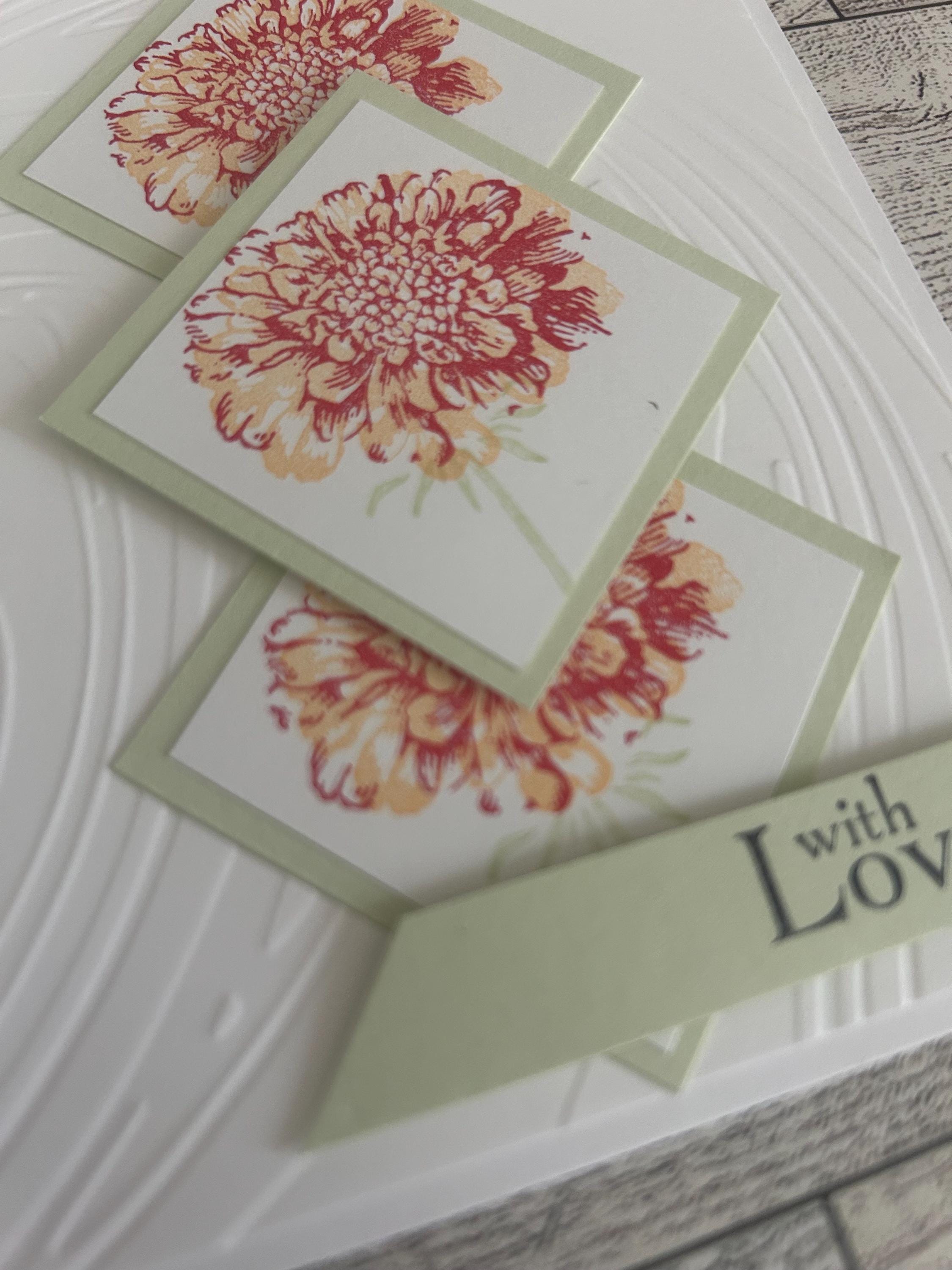 Any Occasion Cards Set of 4 Stampin up Field Flowers With Love Soft Sea ...