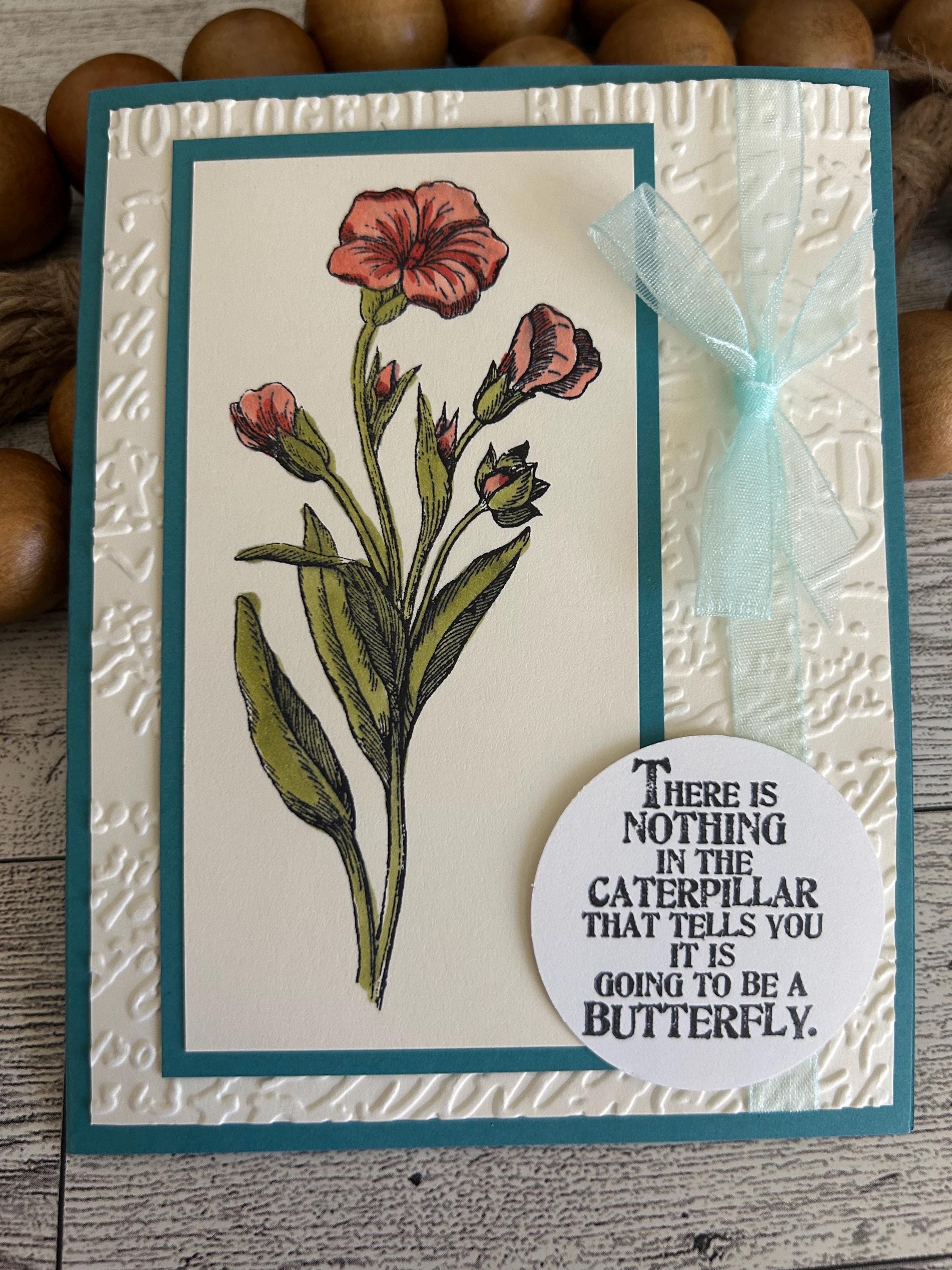 Any Occasion Cards Set of 4 Stampin' Up! Butterfly Basics Flowers Hand ...