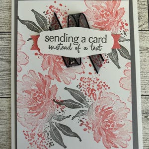 Any Occasion Cards Set of 4 Stampin' Up! Textured Floral Coral and Gray ...