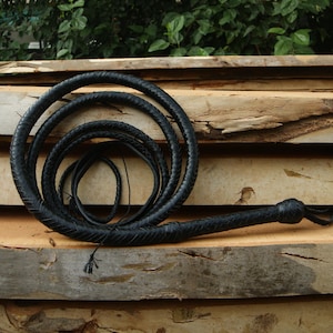 Handgefertigte Bullwhip aus Rindsleder, Indiana Jones Style